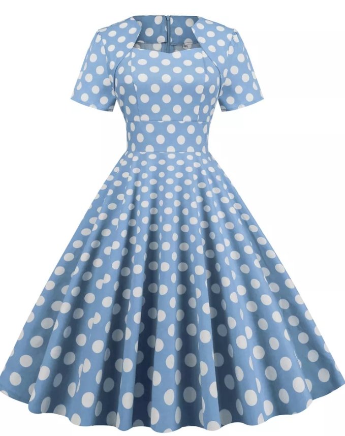 Vintage-Kleid im 50er-Jahre-Stil, Blau