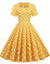 50er Jahre Vintage News Style Kleid Gelb