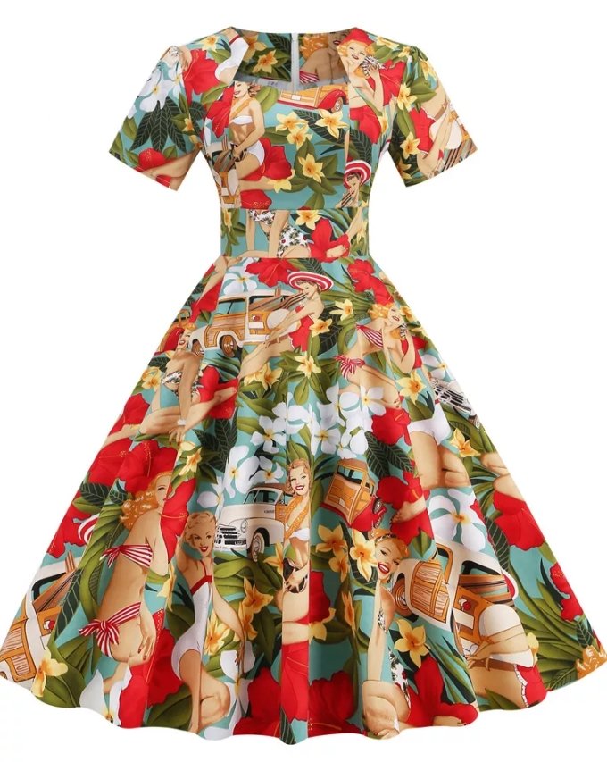 50er Jahre Vintage Patchworkkleid
