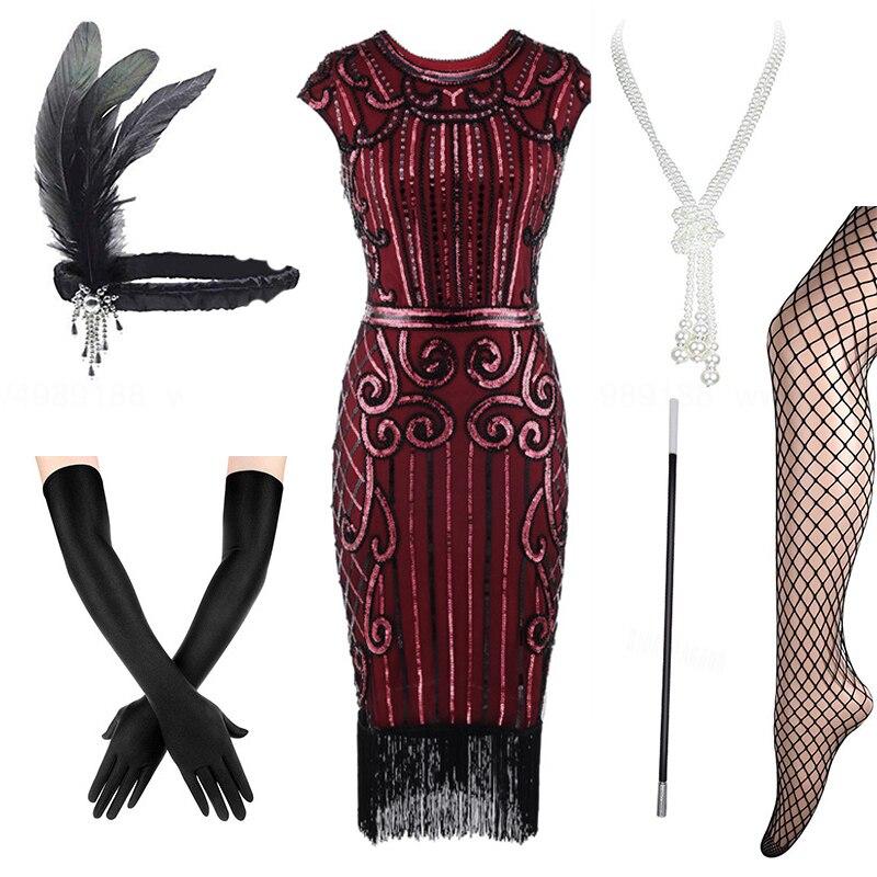 Rotes Kleid im Stil der 20er und 30er Jahre