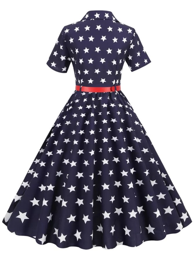 Damenkleid im 60er-Jahre-Stil in Königsblau