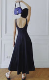 Marineblaues 40er-Jahre-Kleid