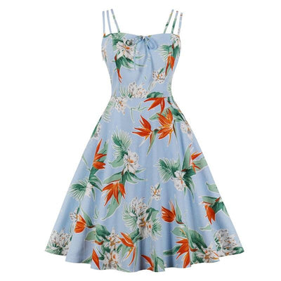 Plus-Size-Kleid im Vintage-Stil, Blau