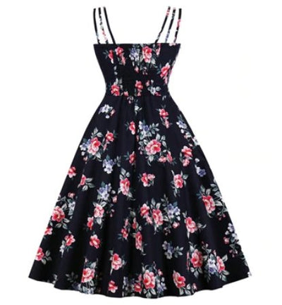 Geblümtes Kleid im Vintage-Stil in Übergröße