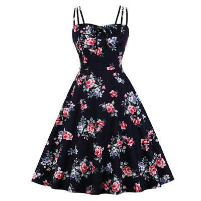 Geblümtes Kleid im Vintage-Stil in Übergröße