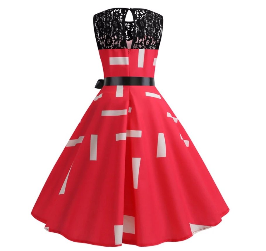 Rotes Vintage Trapezkleid
