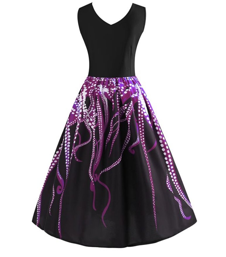 Vintage ärmelloses Trapezkleid