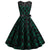 Vintage grünes und schwarzes Trapezkleid