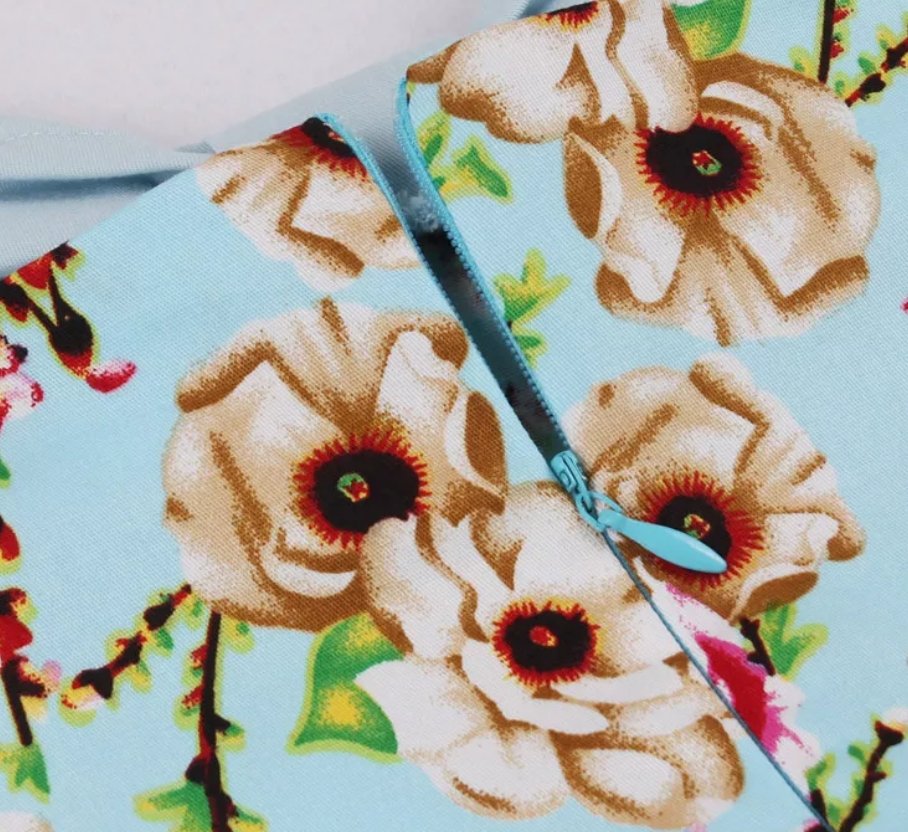 Frische Blumen Vintage Tunikakleid