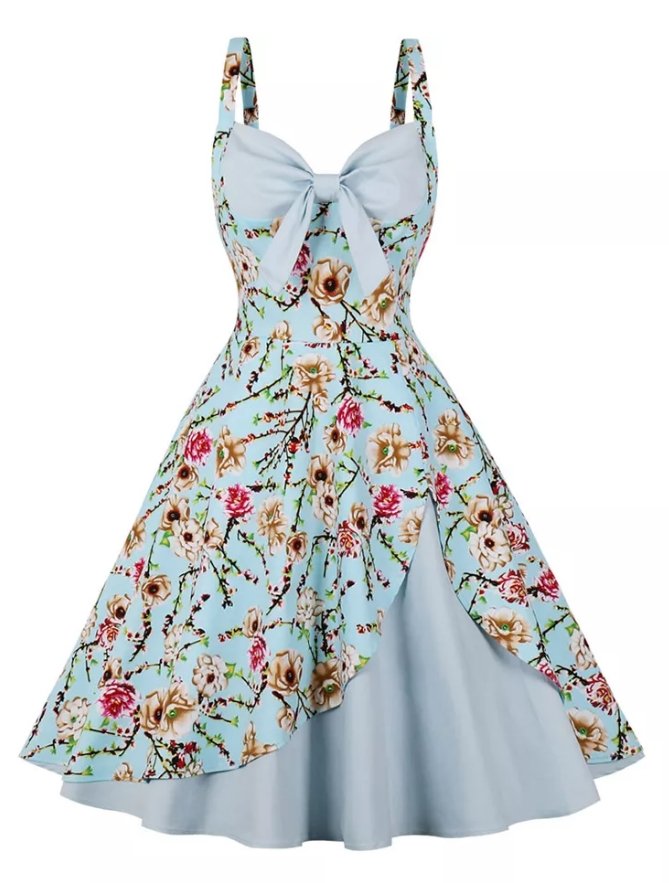 Frische Blumen Vintage Tunikakleid