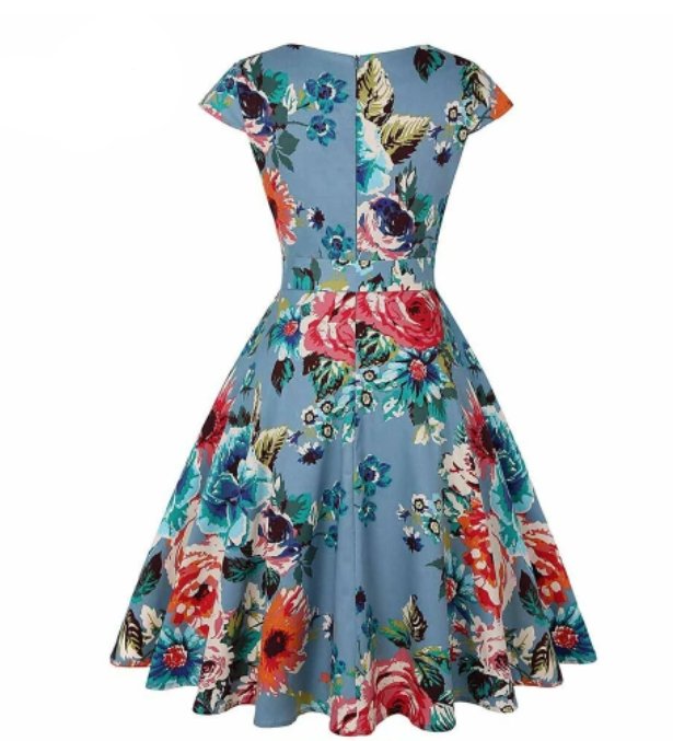 Geblümtes Vintage Tunikakleid