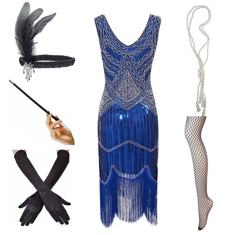 Vintage Kleid 1920 Blau