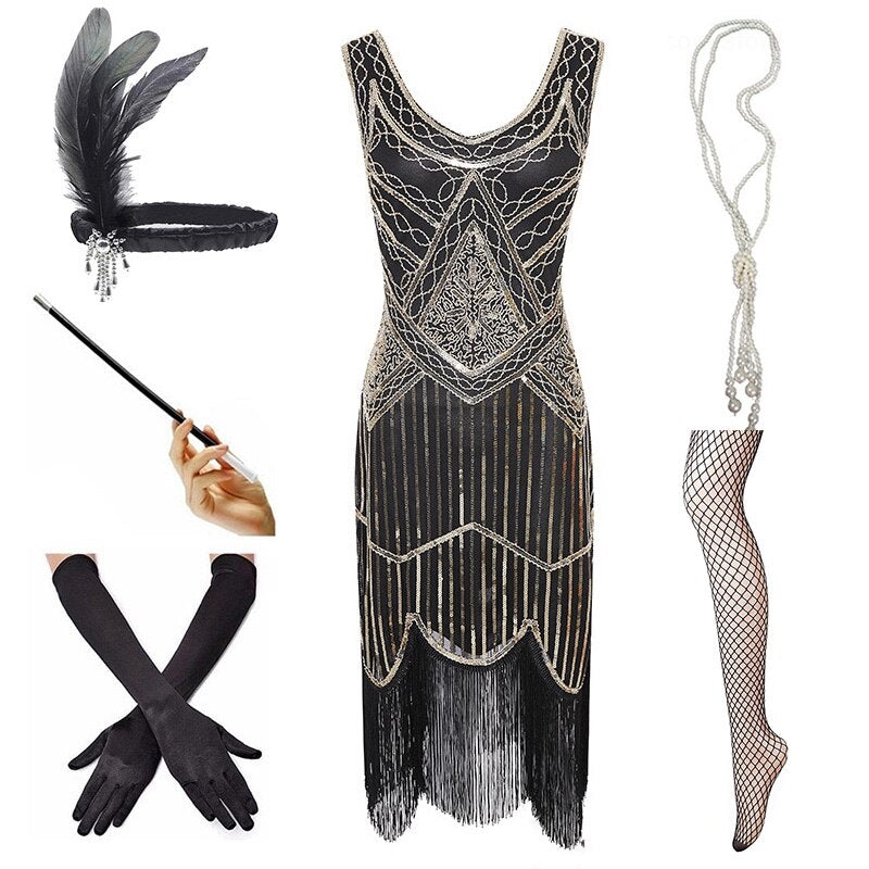 Vintage 1920 Goldkleid