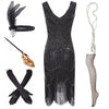 Vintage 1920er Jahre Mattschwarzes Kleid