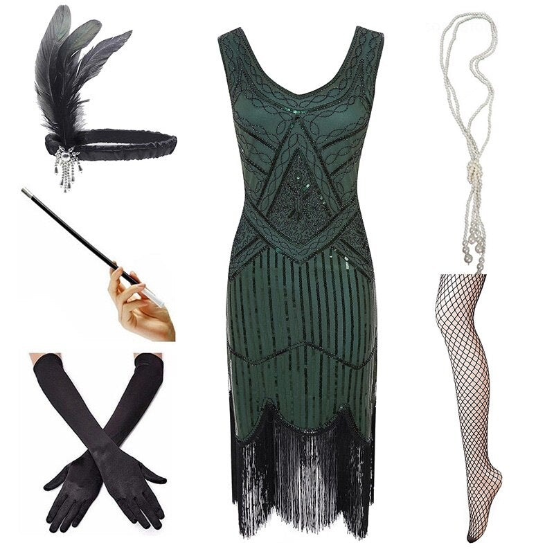Vintage Kleid 1920 Grün