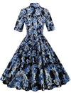 Vintage 1950 Kleid Blau