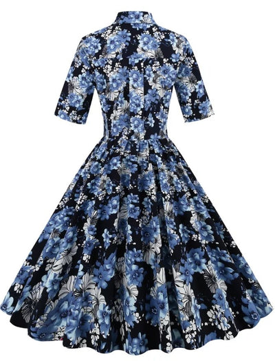 Vintage 1950 Kleid Blau