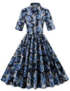 Vintage 1950 Kleid Blau