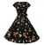 Vintage 50er Jahre Kleid Schwarze Kirschen
