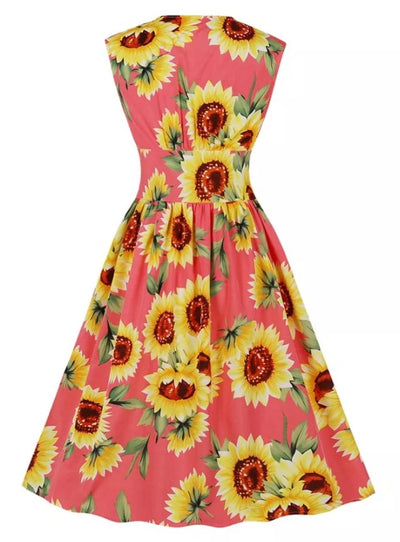 Vintage 1950 Rosa Blumenkleid