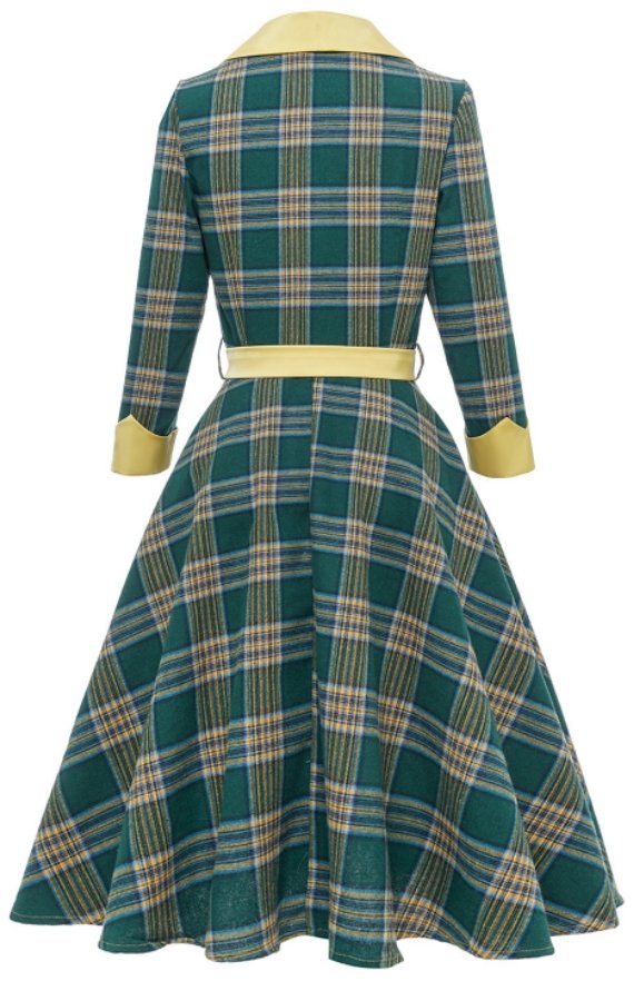 Vintage gestreiftes 3/4-Kleid