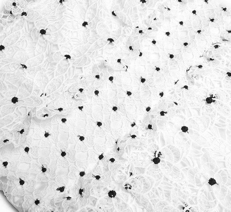 Vintage 40er Jahre Weißes Polka Dot Kleid