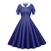 Vintage 50er Jahre Blaues Polka Dot Kleid