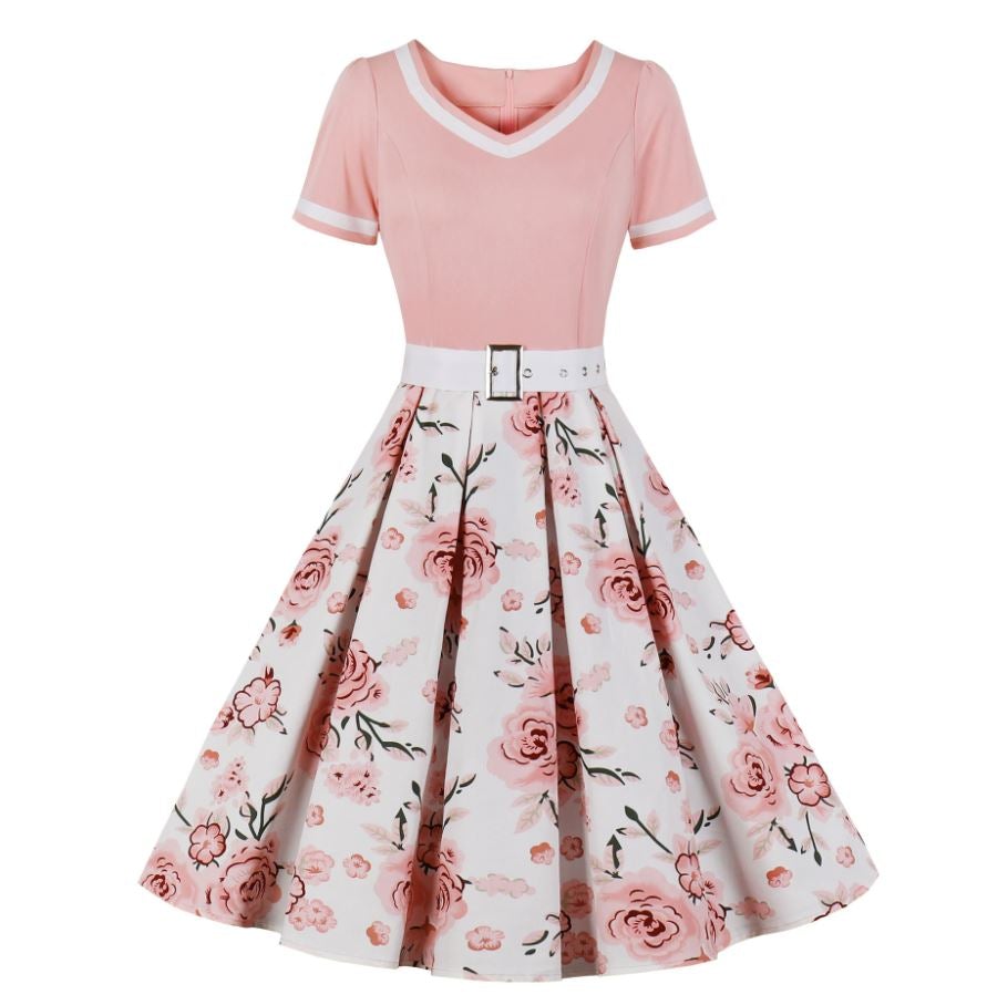 Plus Size 50er Jahre Vintage Kleid Rosa