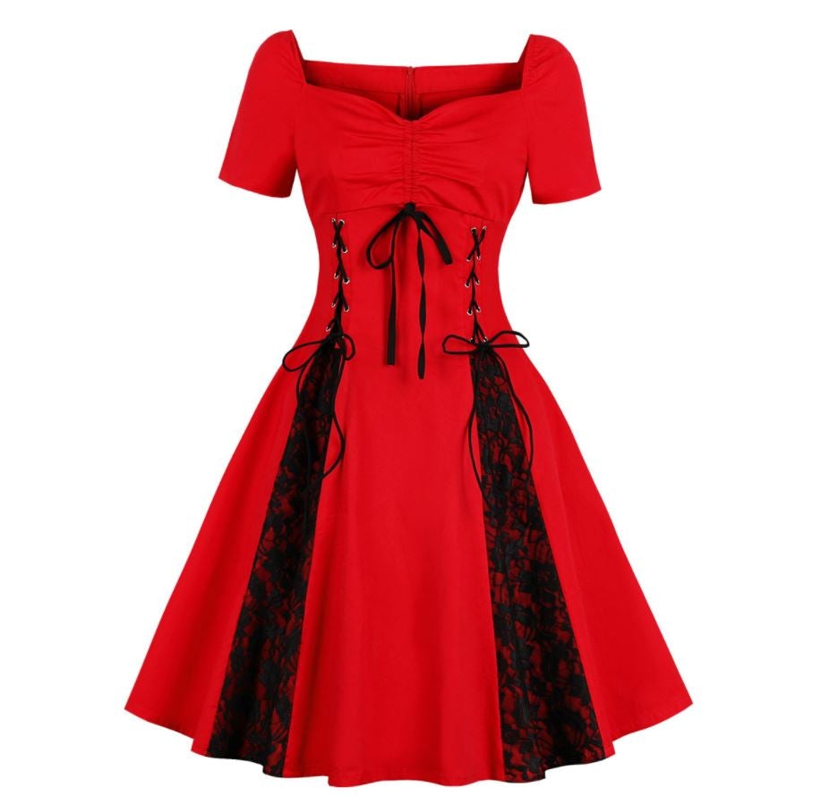 Rotes Plus Size 50er Vintage Kleid