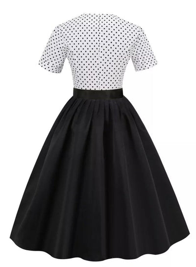Vintage 60er Jahre Schwarz-Weißes Kleid