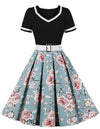 Vintage 60er Jahre Kleid Schwarze Blumen