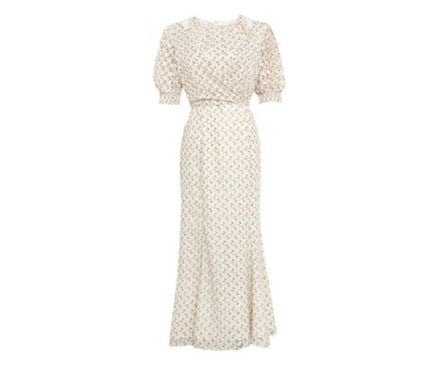 Vintage-Kleid Jahr 1940 Beige