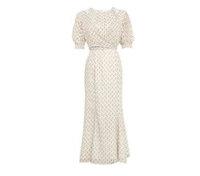 Vintage-Kleid Jahr 1940 Beige