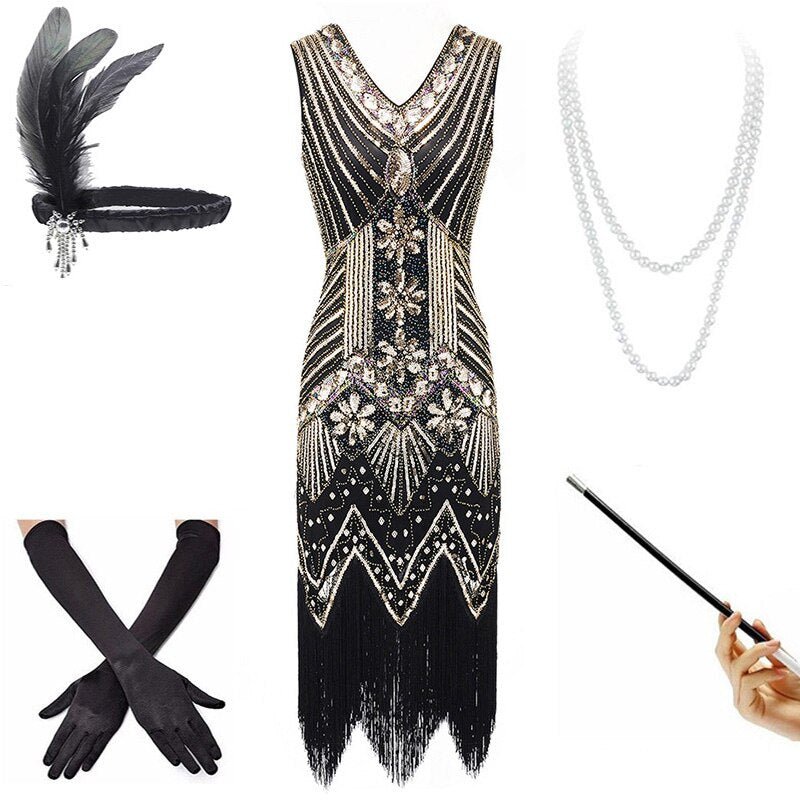 Vintage 1920er Goldkleid