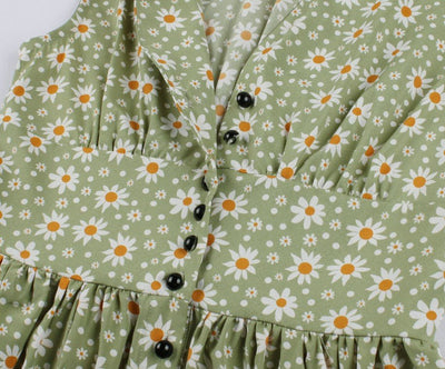 Geblümtes Plus Size 1950er Vintage Kleid