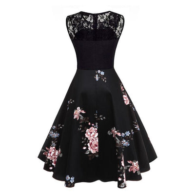 Plus Size 1950er Vintage Kleid Schwarz