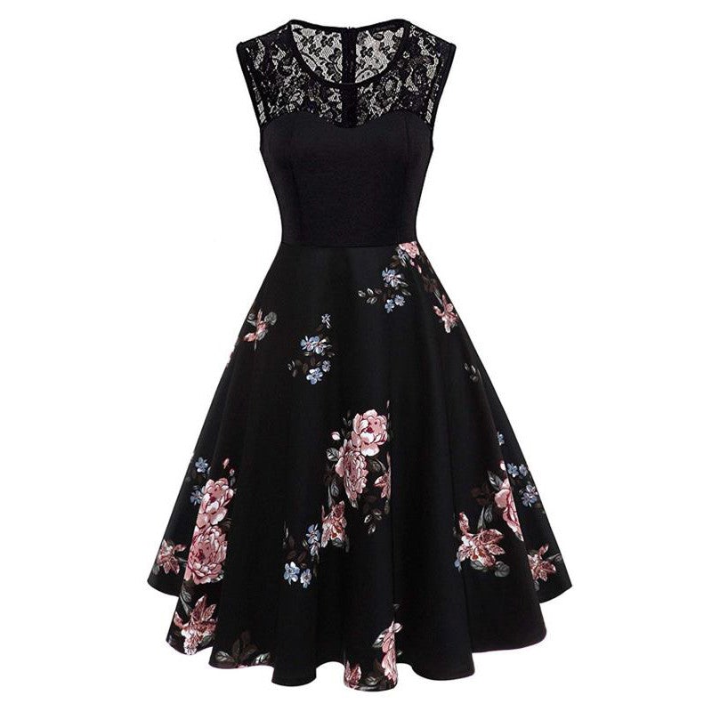 Plus Size 1950er Vintage Kleid Schwarz