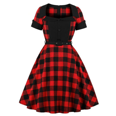 Rotes Plus Size 1950er Vintage Kleid
