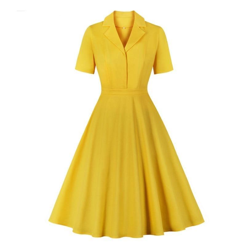 Gelbes 50er Jahre Vintage Kleid