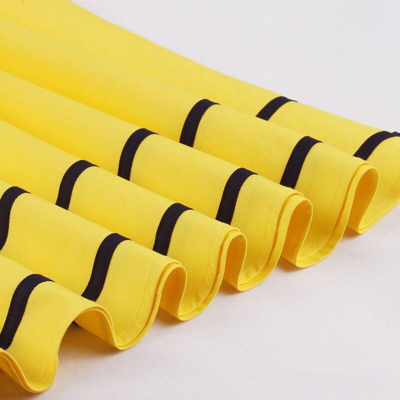 Marineblaues und gelbes 50er-Jahre-Vintage-Kleid