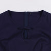 Marineblaues und gelbes 50er-Jahre-Vintage-Kleid