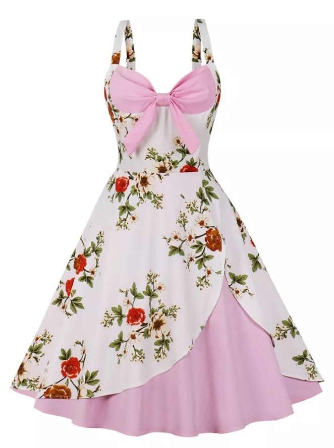 Rosa Vintage-Kleid aus den 1950er Jahren