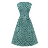 Vintage 50er Jahre Kleid Grün Schwarz Polka Dots