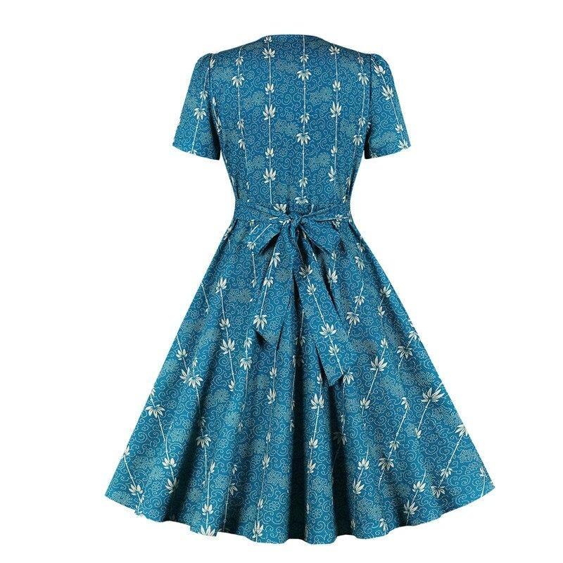 Landblaues Vintage 60er Jahre Kleid
