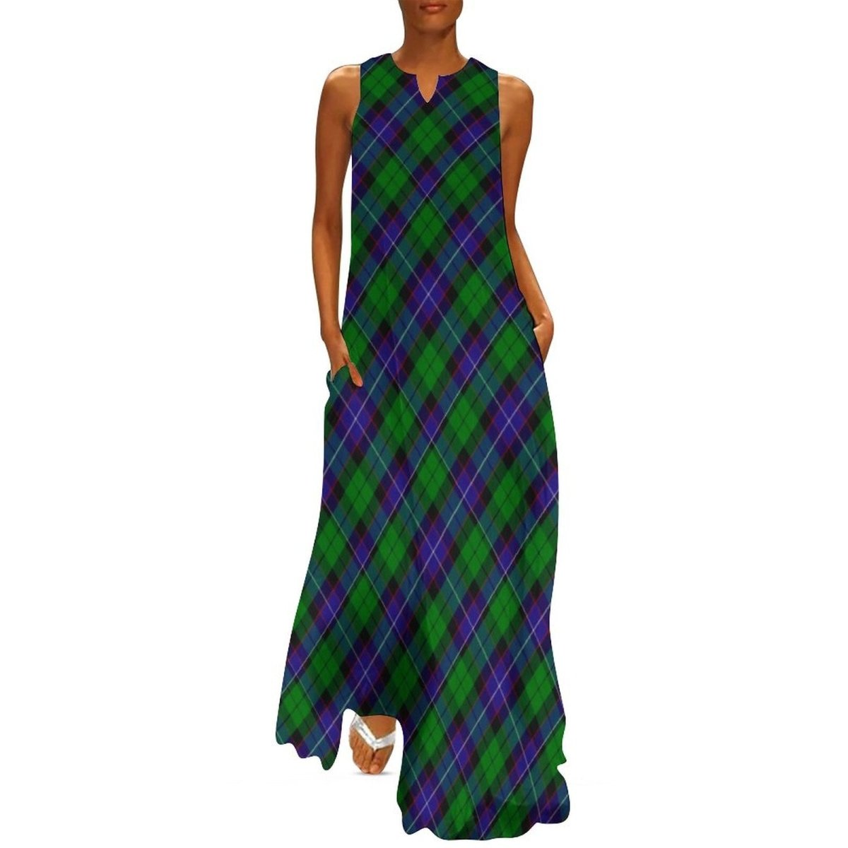 Vintage 70er Kariertes Kleid