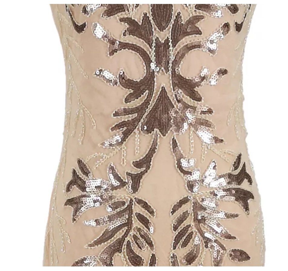 Vintage 1920er Jahre Art Deco Beige Kleid