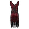 Vintage 1920er Gatsby Kleid Burgunderrot