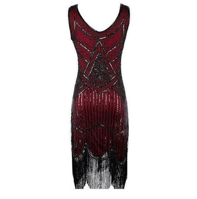 Vintage 1920er Gatsby Kleid Burgunderrot