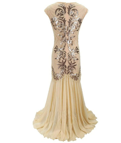 Vintage 1920er Retro-Kleid Beige