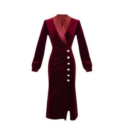 Vintage 40er Jahre Burgunder Herbstkleid